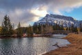 Sunlit Clouds Over Banff Mountains At Cascade Ponds Royalty Free Stock Photo
