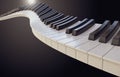 Moody Curvy Piano Keys Royalty Free Stock Photo