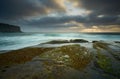 Moody day over Bilgola rockshelf Australia Royalty Free Stock Photo