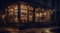 A moody digital photo manipulation of a coffee shop generative AI