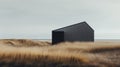 Moody And Evocative Black Roofless Shed On An Island