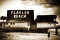 Moody, fantasy image of a storm moving in on Flagler Beach Florida Royalty Free Stock Photo