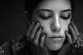 Thoughtful Girl With Lace Gloves Royalty Free Stock Photo