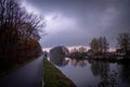 Gloomy Dawn by the Riverside Path