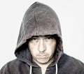 Moody Man Wearing a Grey Hooded Top Royalty Free Stock Photo