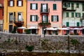 Moody morning at the narrow streets of Argengo, Italy