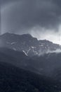 Moody Mountain Landscape with Dark Clouds Royalty Free Stock Photo