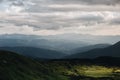 Moody mountains Carpathians tonal perspective sunbeams sunshine nature hiking