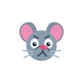 Moody mouse face emoji flat icon Royalty Free Stock Photo