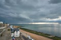 Moody skies over Marina Esplanade in the East Cliff area of Ramsgate, Thanet, Kent, UK Royalty Free Stock Photo