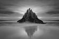 Moody skies over Pyramid rock sea stack Royalty Free Stock Photo