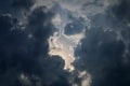 Moody sky with lowering clouds as a darksome background