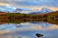 Moody Snowdonia reflected in Peaceful Llyn Mymbyr Snowdonia