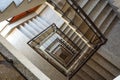 A moody stairwell taken from the top view Royalty Free Stock Photo