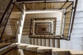 A moody stairwell taken from the top view Royalty Free Stock Photo