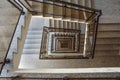 A moody stairwell taken from the top view Royalty Free Stock Photo