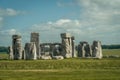 Moody Stonehenge photo with cloudy sky. Salisbury, UK.