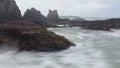 Moody Storm Waves Rocks Ocean Dreamy Seascape