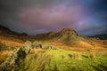 Moody sunrise light in the Lake District at Coniston