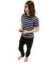 Moody Teen Boy with Cellphone.  Clipping Path Royalty Free Stock Photo