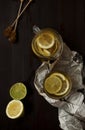 Moody view of warm lemon tea Royalty Free Stock Photo