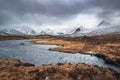 Winter Scottish Highlands landscape - Rannoch Moor. Royalty Free Stock Photo