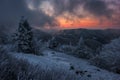 Winter sunrise, Appalachian Mountains Royalty Free Stock Photo