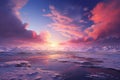 Moody winter sunrises and sunsets painting the Royalty Free Stock Photo