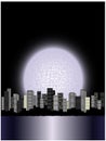 Moon above city Royalty Free Stock Photo