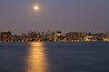 Moon above New York skyline