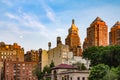 Moon Above Union Square Park in New York City Royalty Free Stock Photo