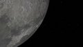 Moon against the background of space with illuminated craters and lunar soil