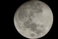 Moon seen with a telescope, close-up