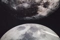 Moon background / The Moon is an astronomical body that orbits planet Earth Half moon Royalty Free Stock Photo