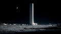 Moon base lunar outpost exploration space colonization satellite future technology architecture mission Royalty Free Stock Photo