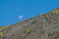 Moon is beautifully hiding behind the mountain