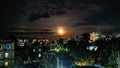 moon beauty nightscape view at Brahmanbaria Bangladesh. Royalty Free Stock Photo