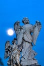Moon Bernini Angels Castel Ponte Sant Angelo Rome Italy