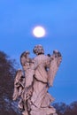 Moon Bernini Angel Castel Ponte Sant Angelo Rome Italy