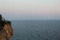 The moon and blue sea Royalty Free Stock Photo