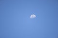 The moon and venus planet in the blue sky Royalty Free Stock Photo