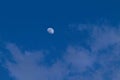 the moon in the Blue sky and white clouds Royalty Free Stock Photo