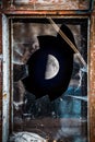 The moon in the broken window half space