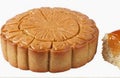 Moon cake,cut out on white background Royalty Free Stock Photo