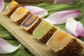 Moon cake traditional cake of Vietnamese - Chinese mid autumn festival food Royalty Free Stock Photo