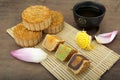 Moon cake traditional cake of Vietnamese - Chinese mid autumn festival food