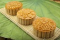 Moon cake of Vietnamese Chinese mid autumn festival food Royalty Free Stock Photo