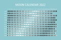 2022 Moon calendar. Astrological calendar design. planner. Place for stickers. Month cycle planner mockup. Isolated