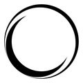 Moon circle logo water, modern center o orbit icon business