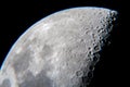 Moon closeup with craters from telescope Royalty Free Stock Photo